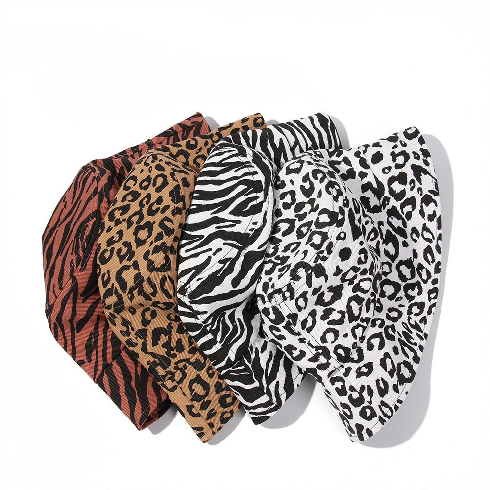 APL Cappello donna pieghevole protezione UV stampa di leopardato beachcap pescatore bucket hat