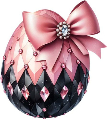 Luxus Ostern rosa schwarz Ei Wandbild Schlafzimmer Dekor Vinyl Aufkleber Abziehbild 6 Größen