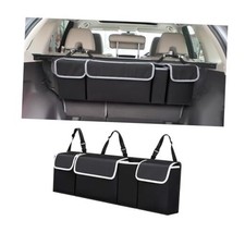 Car Trunk Organizer with Lid, Backseat Hanging Storage Bag with 4 Pockets  3