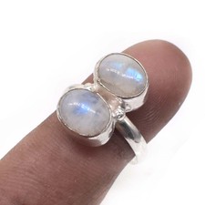 Rainbow Moonstone Ring Fashion Jewelry Silver Plated Adjustable Ring c348