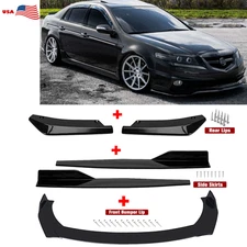 Front Bumper Lip Chin Spoiler Body Kit Splitter Side Skirt For Acura ILX TLX TSX