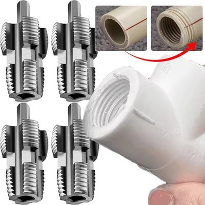 Electric Drill Compatible PVC Pipe Threader Kit for Electric Drill, 1/2'', US