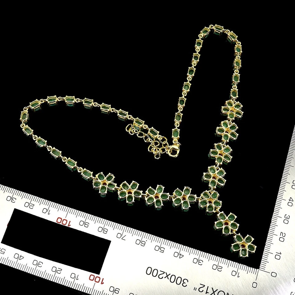 925 Sterlingsilber Halskette Oval Smaragd 6x4mm Rubin Edelstein Blume Schmuck 18 - Bild 3 von 4