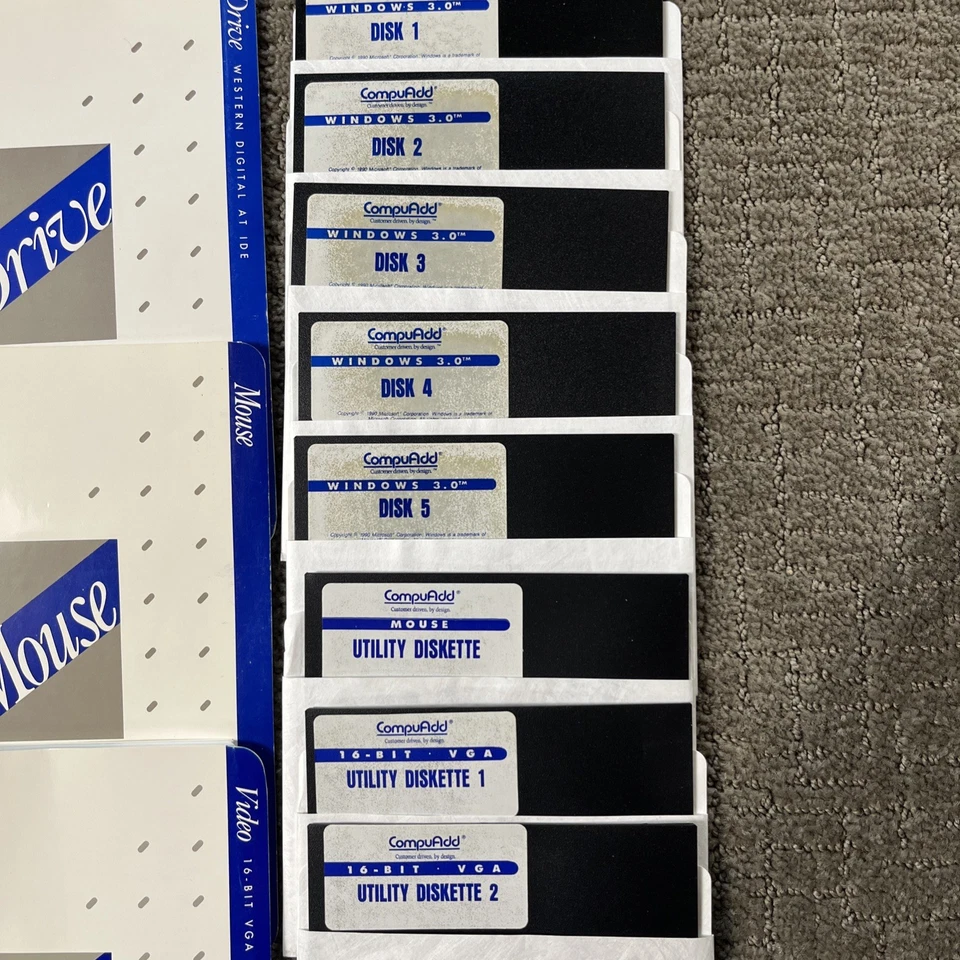 CompuAdd System Manuals Video & Mouse Windows 3.0 IDE Upgrade Kit 1993 - Image 2 of 4