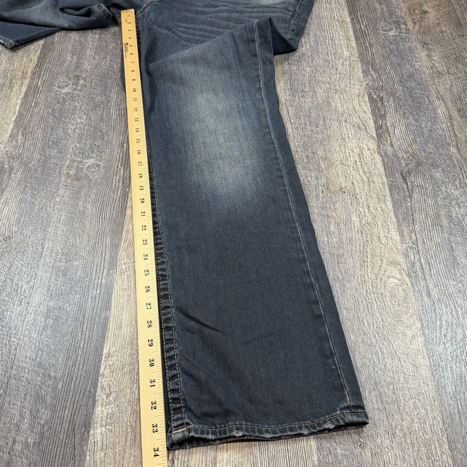 True Religion Straight Leg Flap Pocket Jeans Mens 42x34 Earthworm Dark Wash thumbnail 15