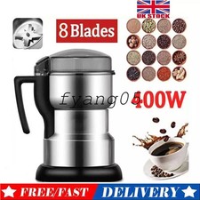 Electric Coffee Grinder Grinding Milling Nut Bean Spice Matte Blade Blender UK