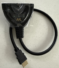 HDMI Switch,3 Port 4K Switcher In 1 Out With High Speed Splitter Pigtail Cable