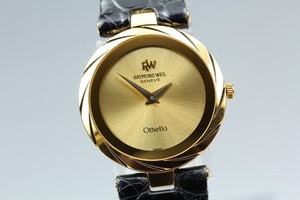 Authentic [N MINT] RAYMOND WEIL GENEVE Othello 125-2 18K Gold Plated Quartz Ladies Watch