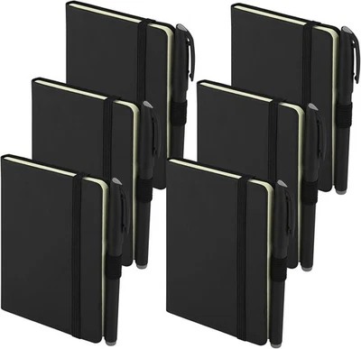 SIMDAO 6Pcs Notizbuch A6, 9 x 14 cm Kleine Notizbücher mit mit Stiften,