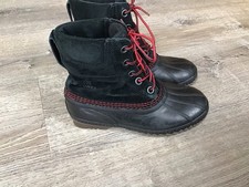 Sorel Kids Boots Youth Size 5 Cheyanne II Lace Black/Mountain Red NY2673-011