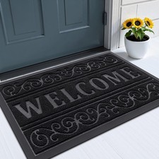 Welcome Door Mat Indoor Outdoor Entrance, Heavy Duty Sturdy Front Door Mat, W...