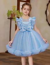 Girls Tutu Dress Princess Christmas Pageant Kids Wedding Party Gown Bowknot Prom
