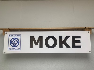 Mini Moke Leyland  Australia banner classic car workshop garage Wall Display