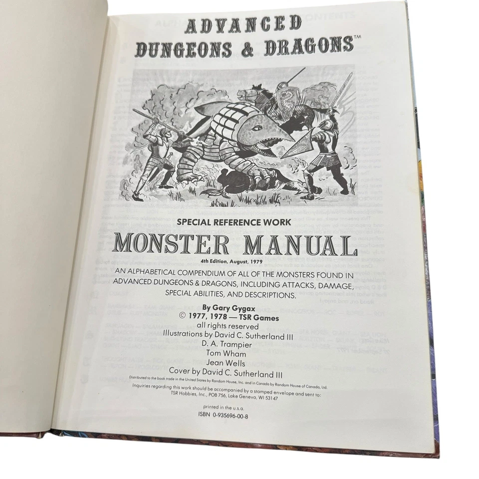 Advanced Dungeons & Dragons Monster Manual (1979 4ª edición por Gary Gygax) Foto 3 de 4