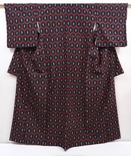 6106T07z960 Vintage Japanese Kimono Silk TSUMUGI Black