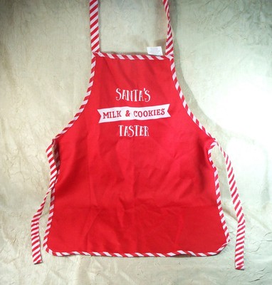 Kid's Christmas Holiday Apron Santa's Milk & Cookies Taster 23 x 18 Kate & Milo
