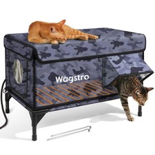 Heated Cat House for Outside, Insulated Weatherproof Heated Outdoor Cat House