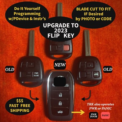 (Blade Cut) NEW DIY FLIP 3B REMOTE FOB KEYS & SHELLS for LEXUS w/4D chip & LOGO