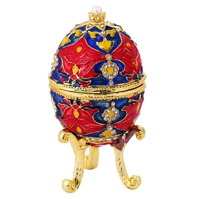 Red Crystal Easter Egg Trinket Box Schmuck Veranstalter Fall Candy Storage