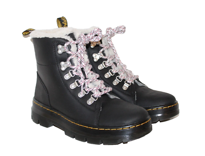 Dr Martens Womens Boots Sz Combs W Faux Fur Lined Black