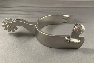 Metalab Brushed Western Rowel Spur (Pr) StaInless Steel 10pt Rowel Shank 2 1/8''