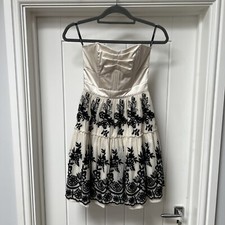 Warehouse Spotlight Dress Women's UK 6 Multicoloured Strapless Silk Mix BNWT