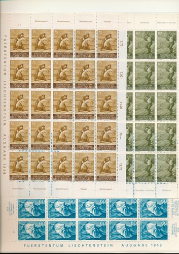 1959 LIECHTENSTEIN SOGGETTI VARI 14 FOGLI X 350 FRANCOBOLLI MNH F/2176 - Foto 4 di 5