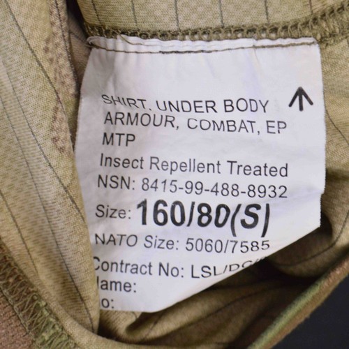 British Army Combat Shirt UBACS 160/80 Small MTP Camo Green Beige Zip - Picture 10 of 10