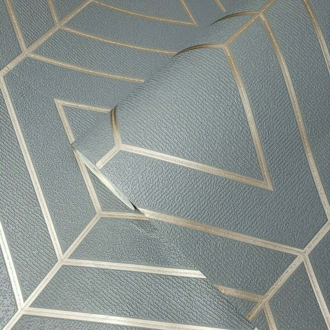 Triangle Geometric lines wallpaper gray bronze metallic Textured wall  coverings