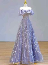 Evening Dresses Sequins Tulle Dubai Prom Birthday Party Gowns Formal