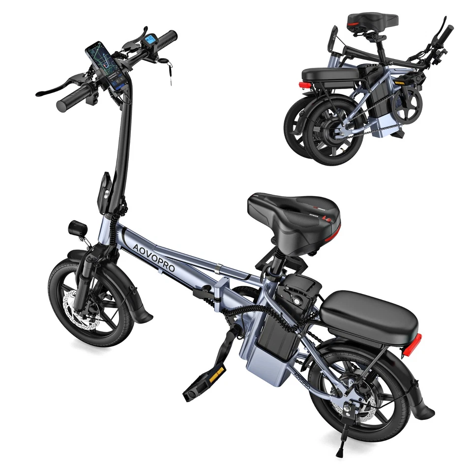 AOVOPRO EB60 Adult Ebike 500W Foldable 48V 10.5AH Electric Bicycle 22MPH 28Miles - Image 2 of 4
