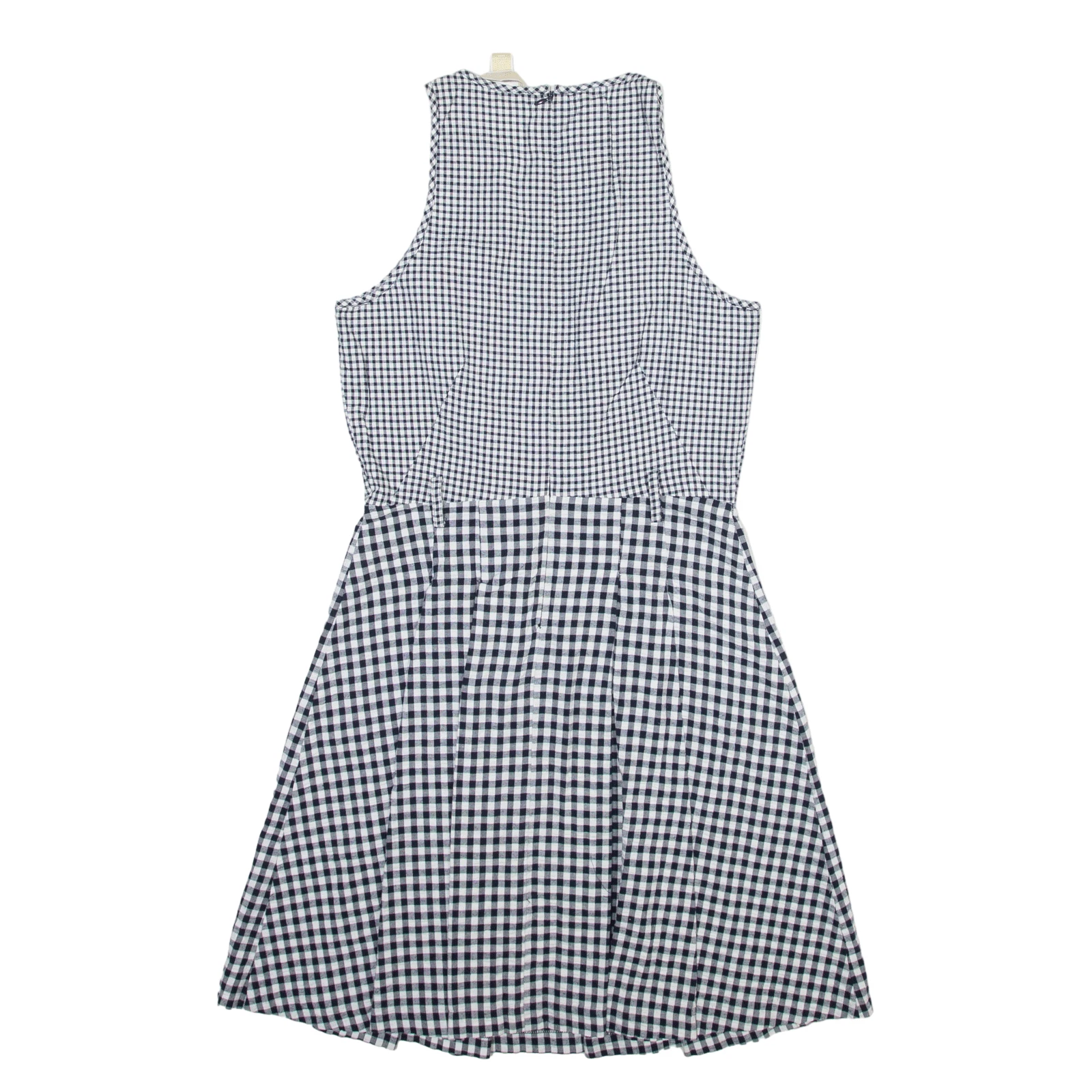 Abito MICHAEL KORS aderente e svasato bianco Gingham senza maniche corto donna UK 8
