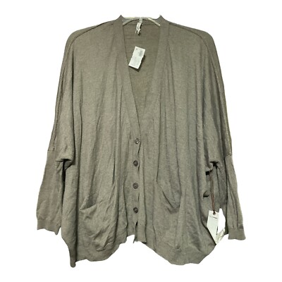 Willow & Clay Womens Brown Pockets Oversized Cardigan Sweater Size Small New