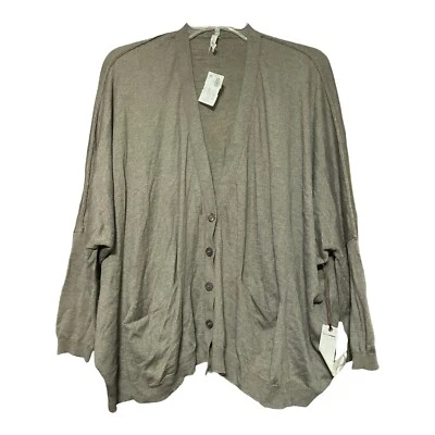 Willow & Clay Womens Brown Pockets Oversized Cardigan Sweater Size Small New - Image 1 of 4