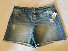 Girls Wonder Nation Pull On Denim Cut Off Shorts Blue Size XL 14-16 