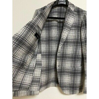RING JACKET Gray Check Jacket 100 % Wool Monotone check RING JACKET Gray Check Jacket 100 % Wool Monotone check