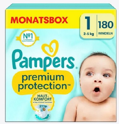 Pampers Premium Protection - Babylove Gr.1 Newborn (2-5 kg), - 180 / 196 Windeln