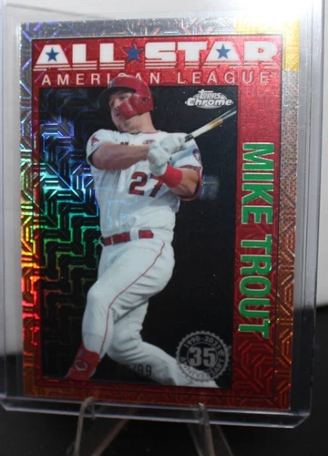 Mike Trout 2025 Topps Series 2 Chrome Silver Pack All-Star Green Refractor /99