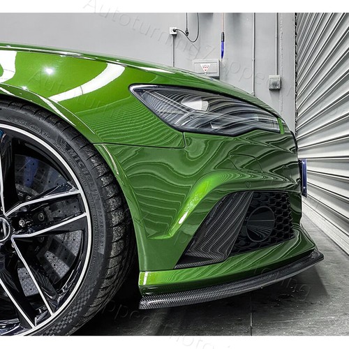 Divisor de alerón labial de parachoques delantero de fibra de carbono real para Audi RS6 Avant C7 13-18 - Imagen 6 de 14