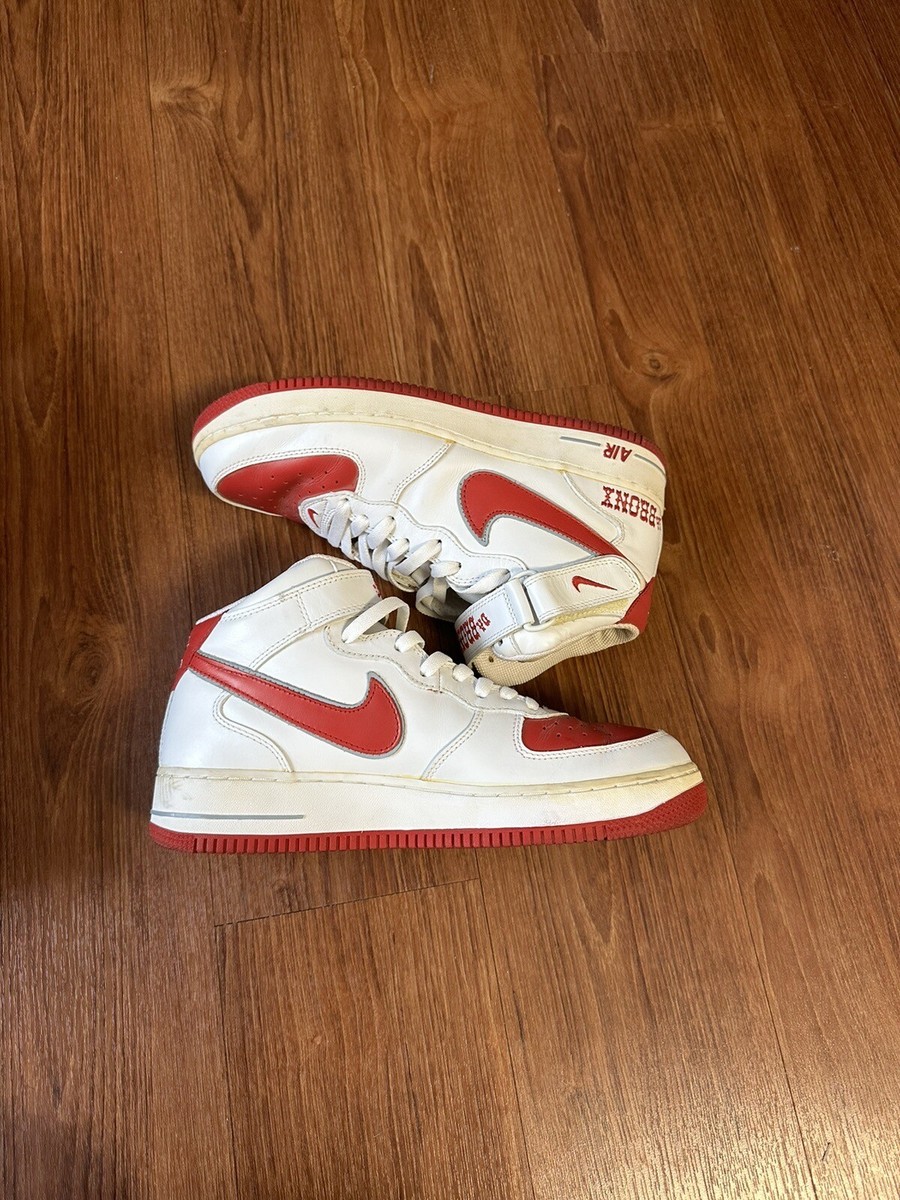 Da BRONX NIKE Air Force Ones White Red Vintage With Box | eBay
