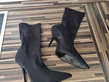 Strumpfstiefel 37 Stiefel Stretch Damen Absatz Stiletto Stiefeletten Damenstiefe