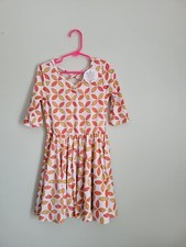 New - 5/6 Dress Dot Dot Smile Girl's White w/ Orange Petals Twirl Ballerina