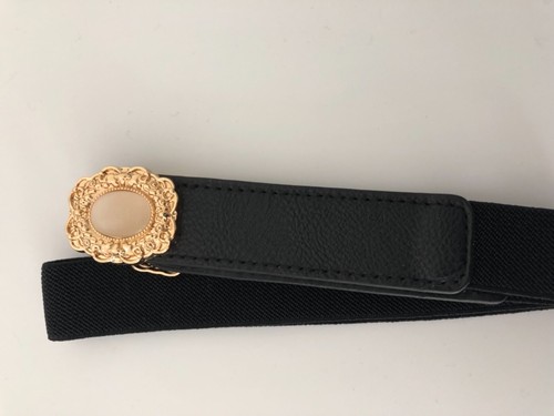 Women Gemstone Pearl Retro Elastic Stretchy Dress Narrow Slim Waist Belt Band - Picture 14 of 26