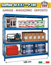 Scaffale metallo cm. L.160xP.60xH.180 per Garage, Magazzino - Ripiano [300KG]