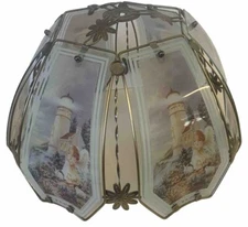 OK Lighting Glass Lighthouse Guardian Angel 6 Panel Lamp Shade Touch