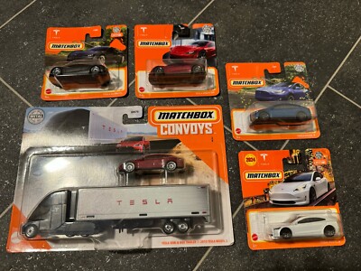 Matchbox Tesla Elon Musk Set Truck Convoy Model 3 Roadster Model S und X