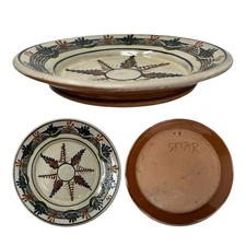 Romanian Earthenware Plate Handmade Hand Painted Pottery Signed Sitar Folk 7¼"