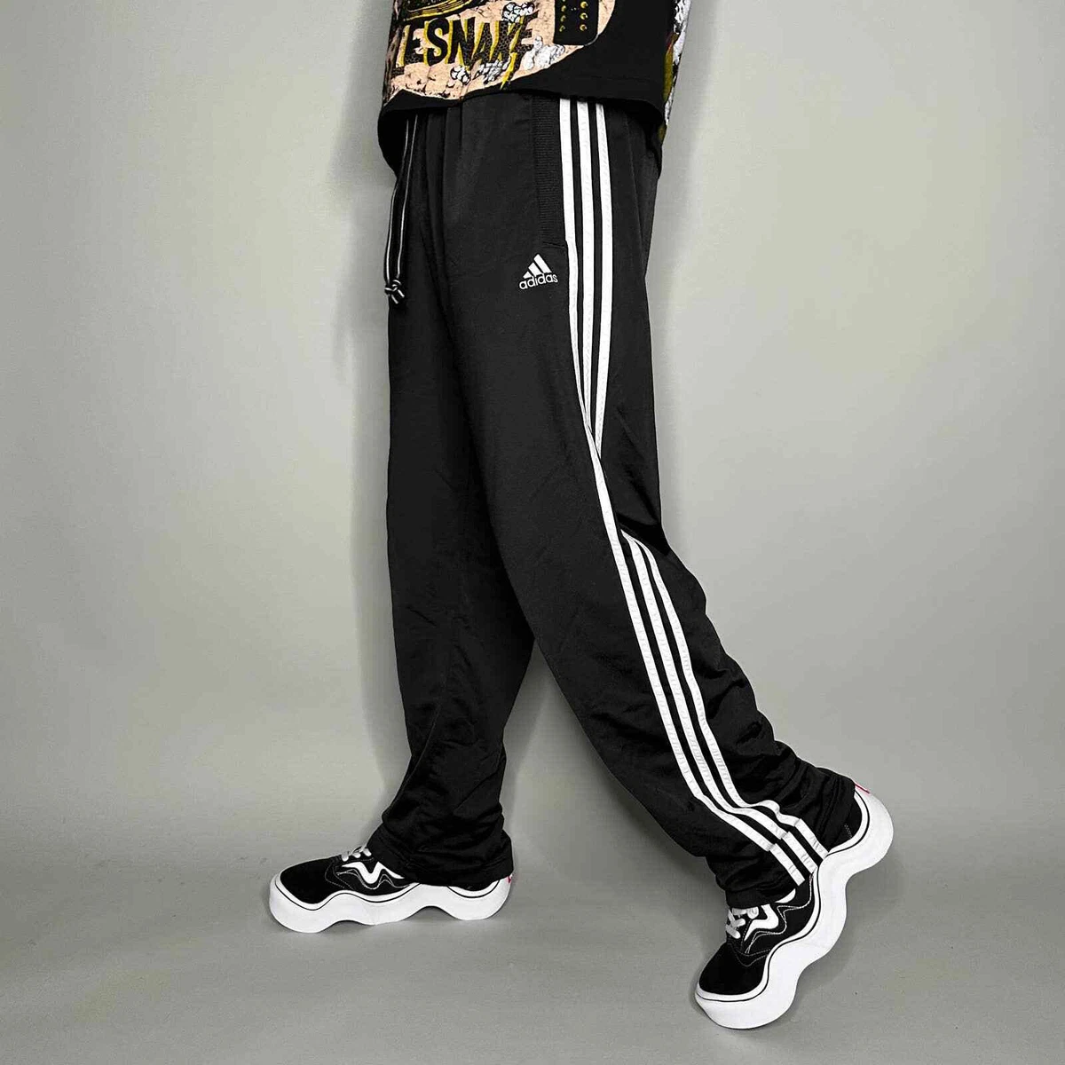 adidas pants white with black stripes