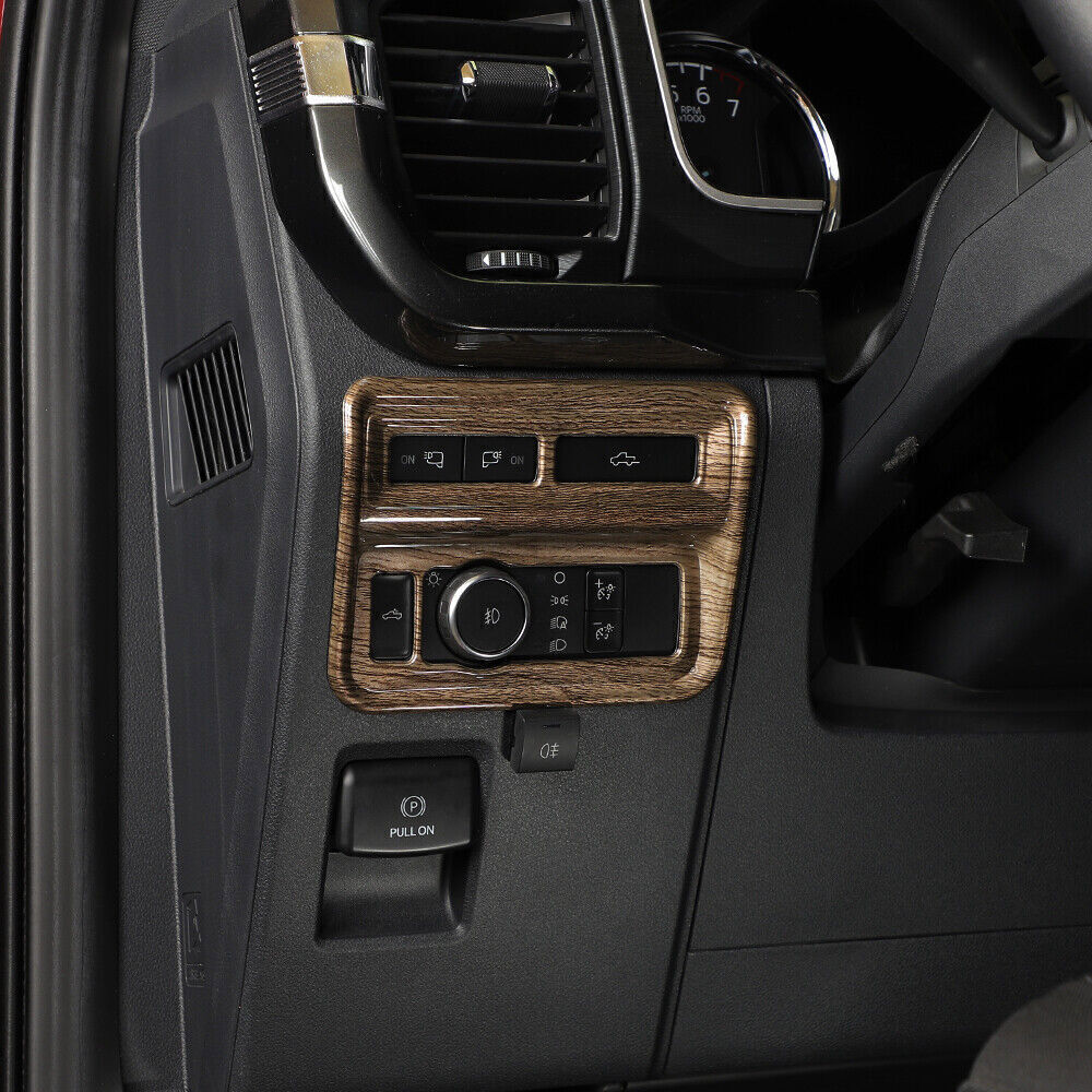 Wood Grain Headlight Control Switch Button Panel Cover Fit For Ford ...