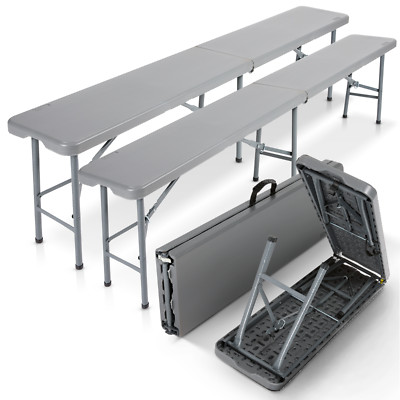 AREBOS 2x Bank klappbar Sitzbank Bierbank Gartenbank Klappbank Campingbank